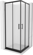 Mexen Rio čtvercový sprchový kout 90 x 90 cm, mražené sklo, černý + plochá sprchová vanička, černá - 860-090-090-70-30-4070B
