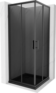 Mexen Rio čtvercový sprchový kout 80 x 80 cm, grafit, černý + vanička Flat, černá - 860-080-080-70-40-4070B