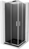 Mexen Rio čtvercový sprchový kout 70 x 70 cm, grafit, chrom + vanička Flat, černý - 860-070-070-01-40-4070