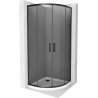 Mexen Rio sprchový kout půlkruhový 90 x 90 cm, grafit, černý + vanička Flat, bílý - 863-090-090-70-40-4110B