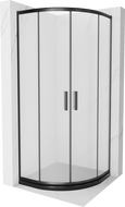 Mexen Rio sprchový kout půlkruhový 80 x 80 cm, matný, černý + vanička Flat, černá - 863-080-080-70-30-4170B