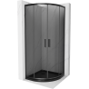 Mexen Rio polokruhová sprchová kabina 90 x 90 cm, grafit, černá + vanička Flat, černá - 863-090-090-70-40-4170B