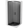 Mexen Rio půlkruhová sprchová kabina 90 x 90 cm, grafit, černá + sprchová vanička Flat, černý - 863-090-090-70-40-4170B