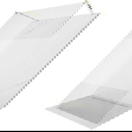 Mexen Kioto volně stojící sprchová stěna 140 x 200 cm, průhledná/ledová 8 mm, zlatá - 800-140-002-50-35