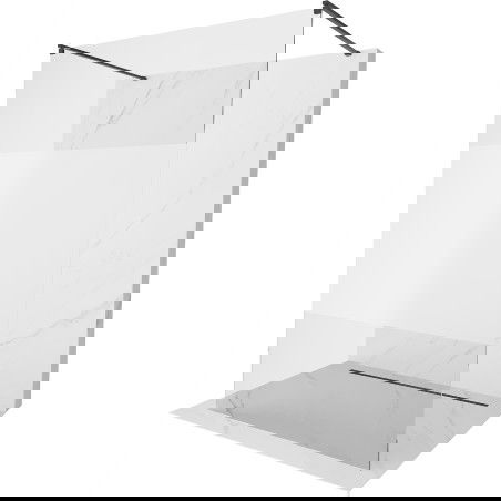 Mexen Kioto volně stojící sprchová stěna 140 x 200 cm, průhledná/mat 8 mm, černá - 800-140-002-70-35