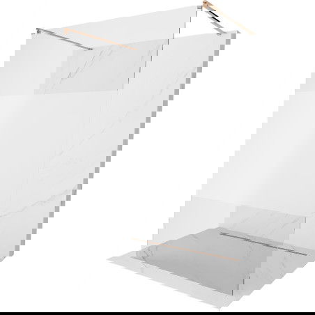 Mexen Kioto volně stojící sprchová stěna 140 x 200 cm, transparentní/matné 8 mm, růžové zlato - 800-140-002-60-35