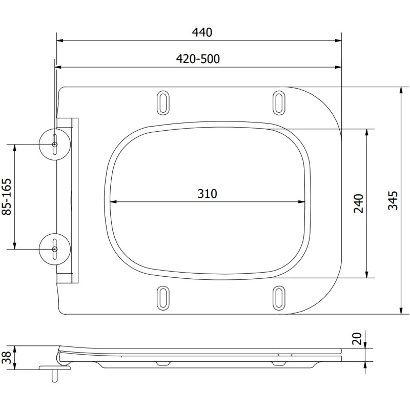 Mexen Madox deska pomalu sklopná slim, duroplast, černá mat - 39154085
