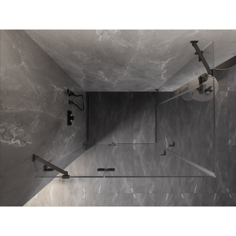 Mexen Lunar Duo sprchová kabina otevírací levá 120 x 110 cm, transparentní, gun metal - 834-120L-110P-95-00