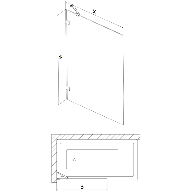 Mexen Lunar jednoskřídlová sprchová zástěna 100 x 150 cm, transparentní, zlatá - 897-100-000-50-00