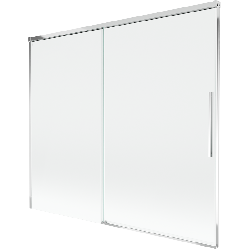 Mexen Rox dvoukřídlý zatahovací vanový paraván 180 x 150 cm, transparentní, chrom - 8C9-180-001-01-00