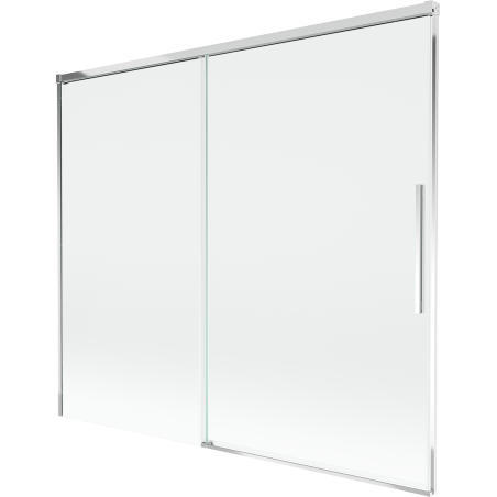 Mexen Rox dvoukřídlý zatahovací vanový paraván 180 x 150 cm, transparentní, chrom - 8C9-180-001-01-00