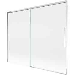 Mexen Rox vanová zástěna 2-dílná posuvná 190 x 150 cm, transparentní, chrom - 8C9-190-001-01-00