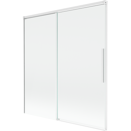 Mexen Rox vanová zástěna dvoukřídlá posuvná 150 x 150 cm, transparentní, bílá - 8C9-150-001-20-00