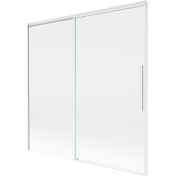 Mexen Rox vanová zástěna 2dílná posuvná 160 x 150 cm, transparentní, bílá - 8C9-160-001-20-00