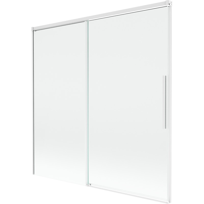 Mexen Rox dvoudílná posuvná vanová zástěna 160 x 150 cm, transparentní, bílá - 8C9-160-001-20-00