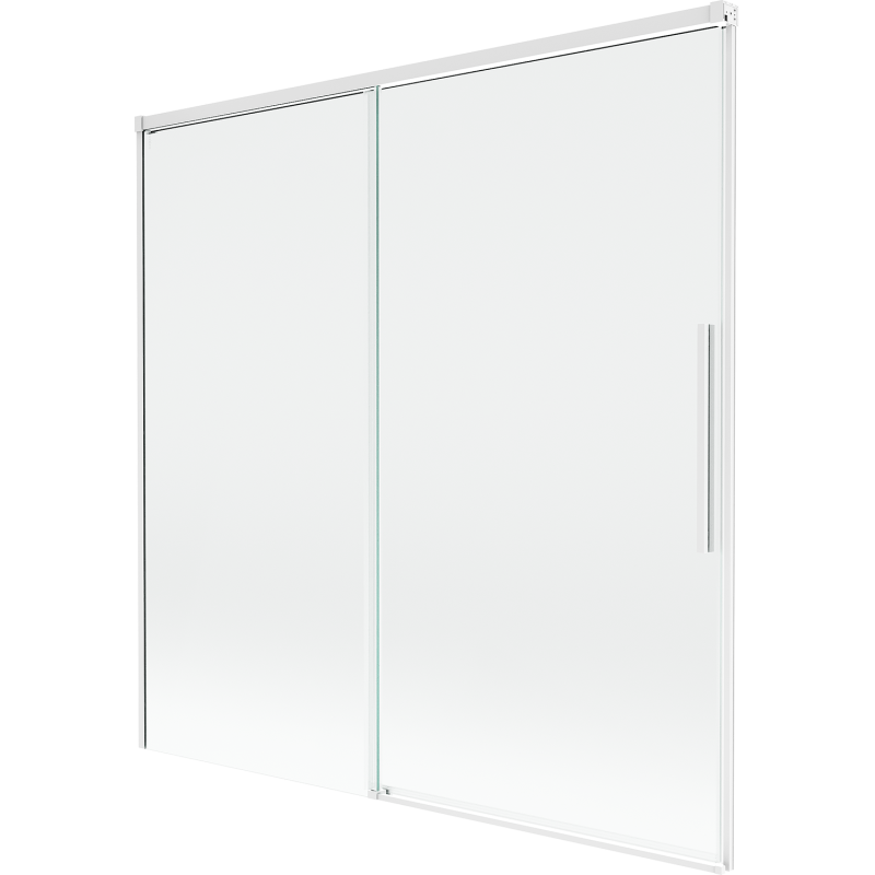 Mexen Rox vanová zástěna 2dílná posuvná 160 x 150 cm, transparentní, bílá - 8C9-160-001-20-00