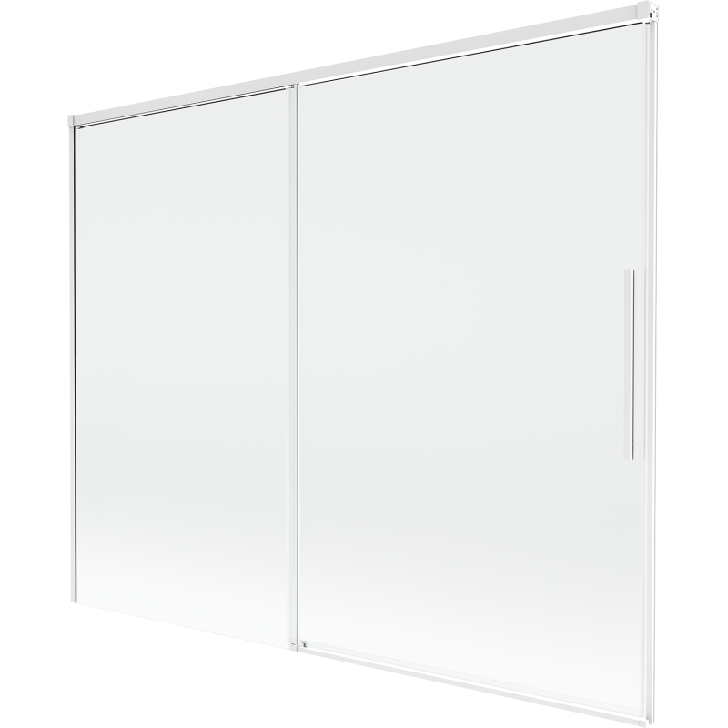 Mexen Rox vanová zástěna 2dílná posuvná 190 x 150 cm, transparentní, bílá - 8C9-190-001-20-00