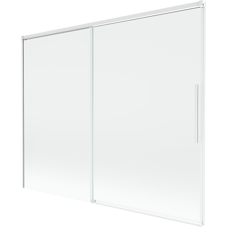 Mexen Rox vanová zástěna 2dílná posuvná 190 x 150 cm, transparentní, bílá - 8C9-190-001-20-00