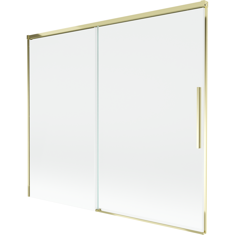 Mexen Rox vanová zástěna 2dílná posuvná 180 x 150 cm, transparentní, zlatá - 8C9-180-001-50-00