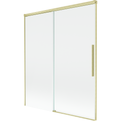 Mexen Rox dvoukřídlá zasouvací vanová zástěna 140 x 150 cm, transparentní, zlatá kartáčovaná - 8C9-140-001-55-00