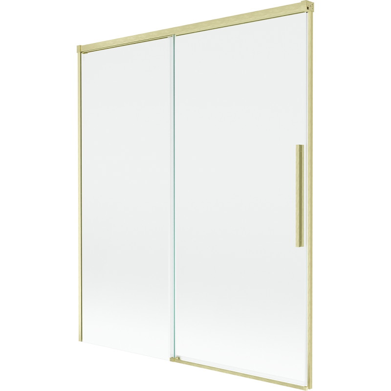 Mexen Rox dvoukřídlá zasouvací vanová zástěna 140 x 150 cm, transparentní, zlatá kartáčovaná - 8C9-140-001-55-00
