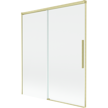 Mexen Rox dvoukřídlá zasouvací vanová zástěna 140 x 150 cm, transparentní, zlatá kartáčovaná - 8C9-140-001-55-00