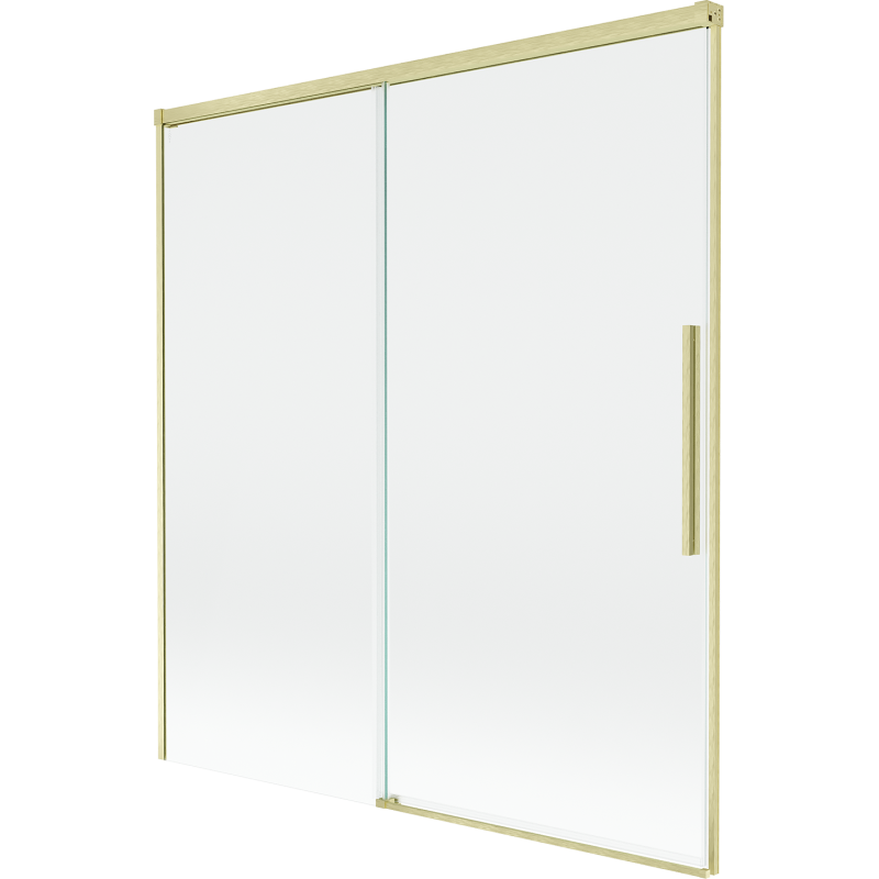 Mexen Rox vanová zástěna, 2-křídlová, posuvná 150 x 150 cm, transparentní, zlatý kartáčovaný - 8C9-150-001-55-00