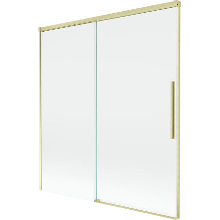 Mexen Rox dvoudílná posuvná vanová zástěna 150 x 150 cm, transparentní, kartáčované zlato - 8C9-150-001-55-00