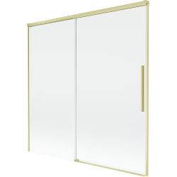 Mexen Rox dvoudílná vanová zástěna, posuvná, 160 x 150 cm, transparentní, zlatý kartáčovaný - 8C9-160-001-55-00