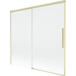 Mexen Rox vanová zástěna 2-křídlá posuvná 170 x 150 cm, transparentní, zlatý kartáčovaný - 8C9-170-001-55-00