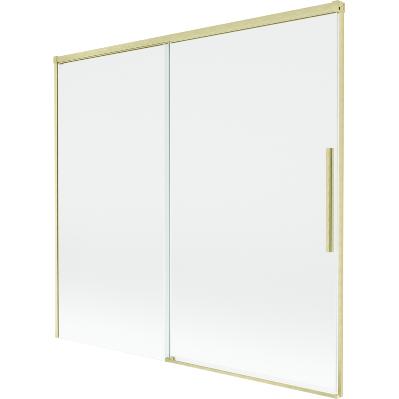 Mexen Rox vanová zástěna 2-křídlá posuvná 170 x 150 cm, transparentní, zlatý kartáčovaný - 8C9-170-001-55-00