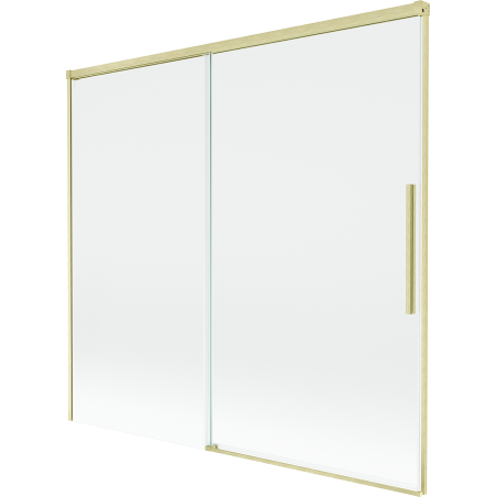 Mexen Rox vanová zástěna 2-křídlá posuvná 170 x 150 cm, transparentní, zlatý kartáčovaný - 8C9-170-001-55-00