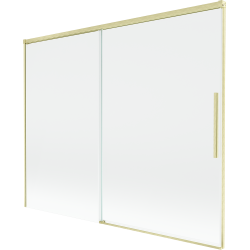Mexen Rox dvoukřídlá posuvná vanová zástěna 190 x 150 cm, transparentní, zlatá kartáčovaná - 8C9-190-001-55-00