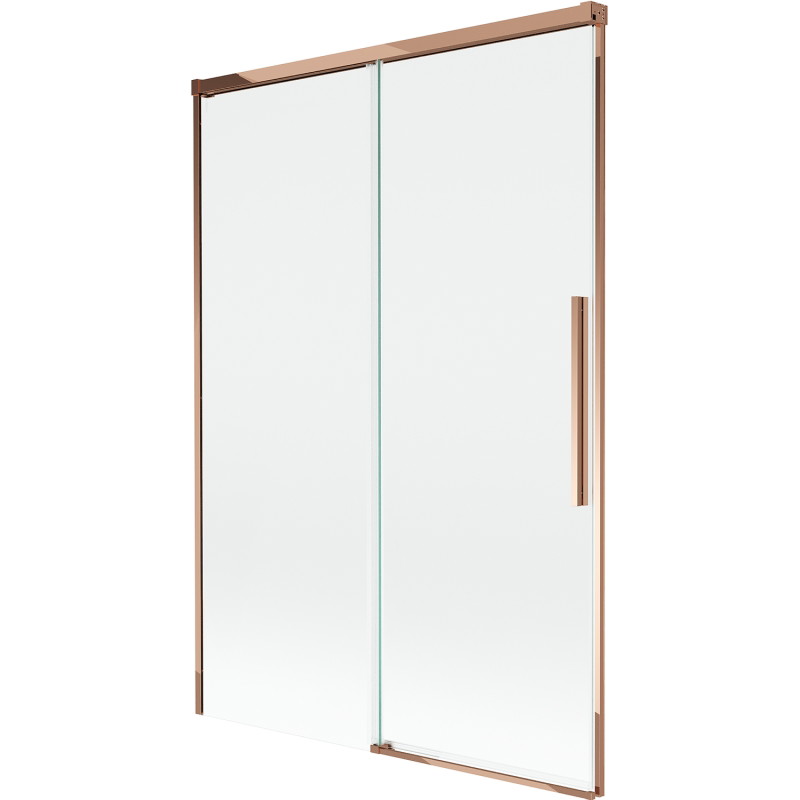 Mexen Rox roztažitelná dvoukřídlá vanová zástěna 120 x 150 cm, transparentní, růžové zlato - 8C9-120-001-60-00