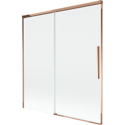 Mexen Rox vaničková zástěna 2-křídlová posuvná 150 x 150 cm, transparentní, růžové zlato - 8C9-150-001-60-00