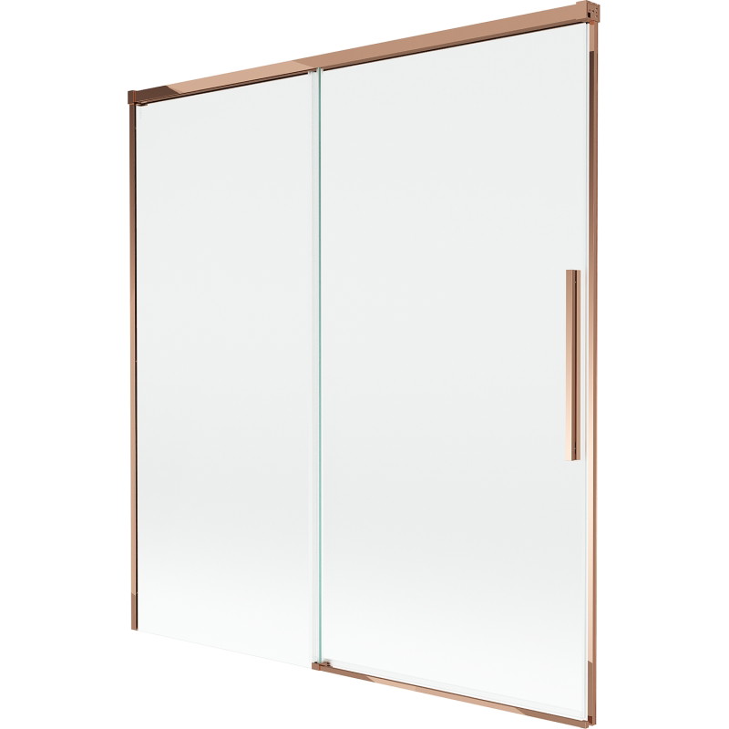 Mexen Rox vaničková zástěna 2-křídlová posuvná 150 x 150 cm, transparentní, růžové zlato - 8C9-150-001-60-00
