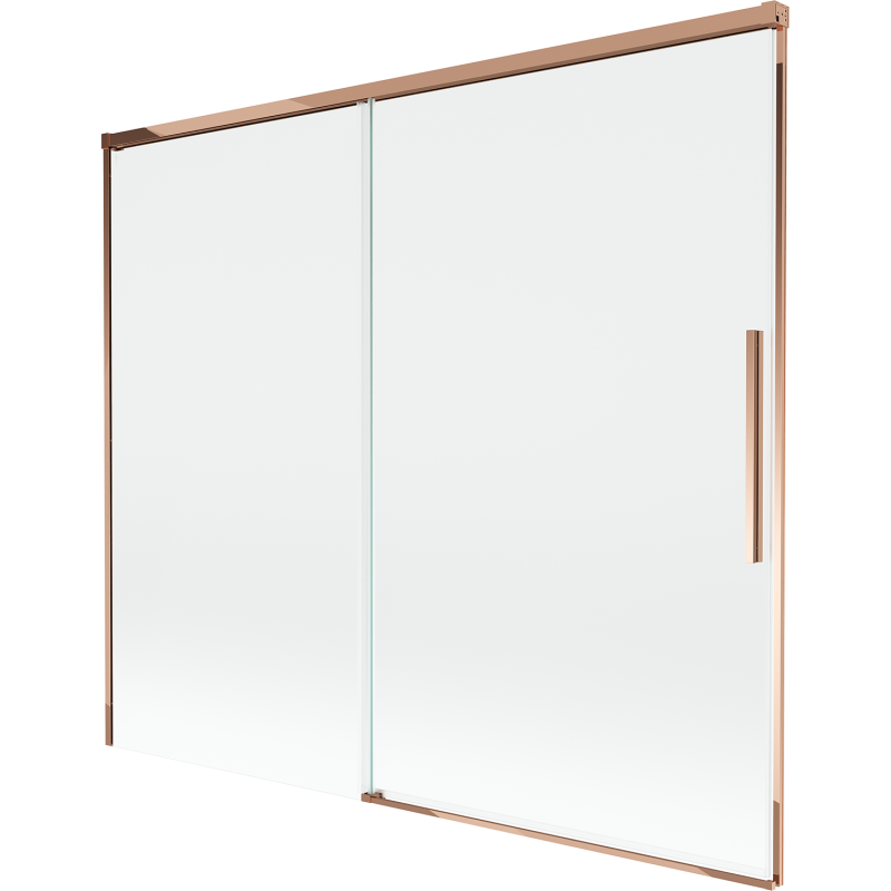 Mexen Rox vanová zástěna 2křídlová posuvná 180 x 150 cm, transparentní, růžové zlato - 8C9-180-001-60-00