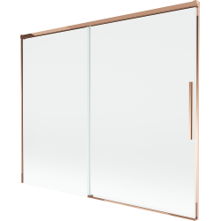 Mexen Rox vaničková zástěna 2-dílná posuvná 190 x 150 cm, transparentní, růžové zlato - 8C9-190-001-60-00
