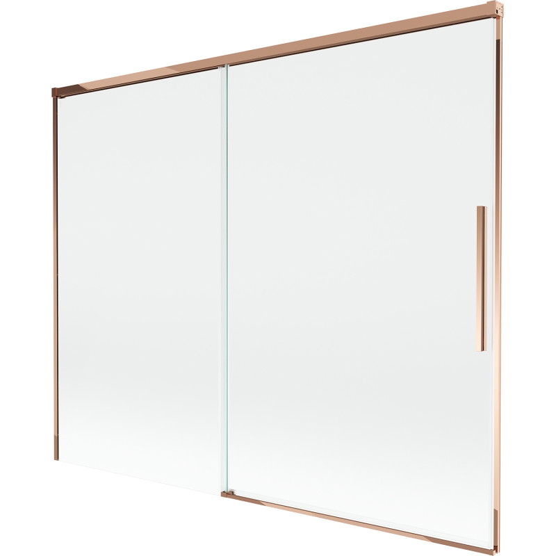 Mexen Rox vaničková zástěna 2-dílná posuvná 190 x 150 cm, transparentní, růžové zlato - 8C9-190-001-60-00