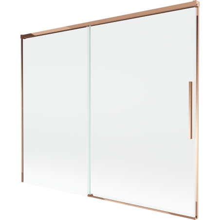 Mexen Rox vaničková zástěna 2-dílná posuvná 190 x 150 cm, transparentní, růžové zlato - 8C9-190-001-60-00