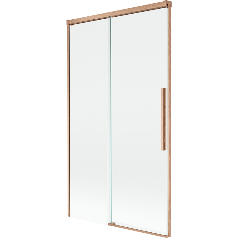 Mexen Rox vanička na vanu, 2-dílná posuvná 100 x 150 cm, transparentní, kartáčovaná měď - 8C9-100-001-65-00