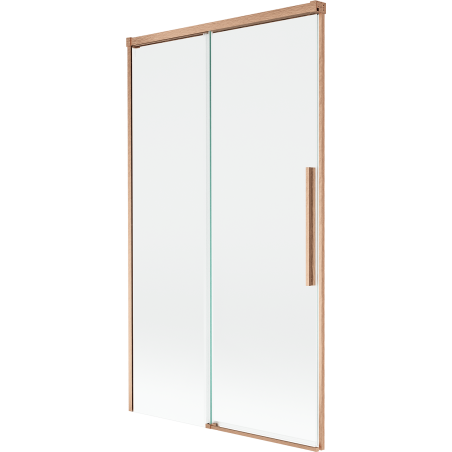 Mexen Rox vanička na vanu, 2-dílná posuvná 100 x 150 cm, transparentní, kartáčovaná měď - 8C9-100-001-65-00