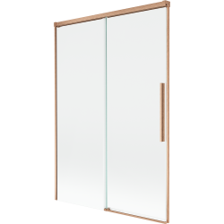 Mexen Rox dvoudílná vanová zástěna 2-křídlá, posuvná 120 x 150 cm, transparentní, kartáčovaná měď