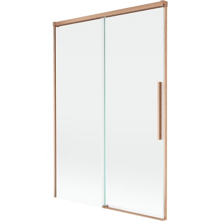 Mexen Rox dvoudílná vanová zástěna 2-křídlá, posuvná 120 x 150 cm, transparentní, kartáčovaná měď