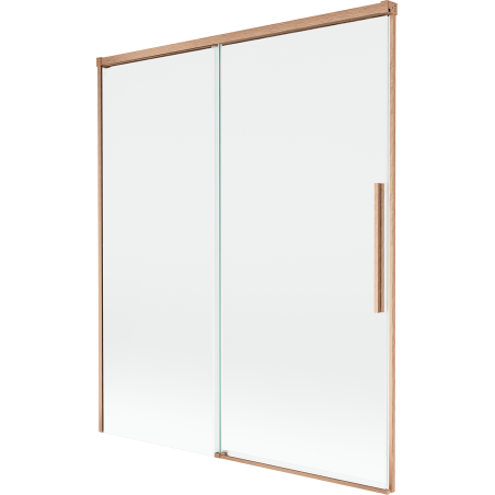 Mexen Rox sprchová zástěna 2-křídlová posuvná 140 x 150 cm, transparentní, kartáčovaná měď - 8C9-140-001-65-00