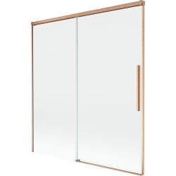 Mexen Rox vanová zástěna, 2křídlá posuvná, 150 x 150 cm, transparentní, kartáčovaná měď - 8C9-150-001-65-00