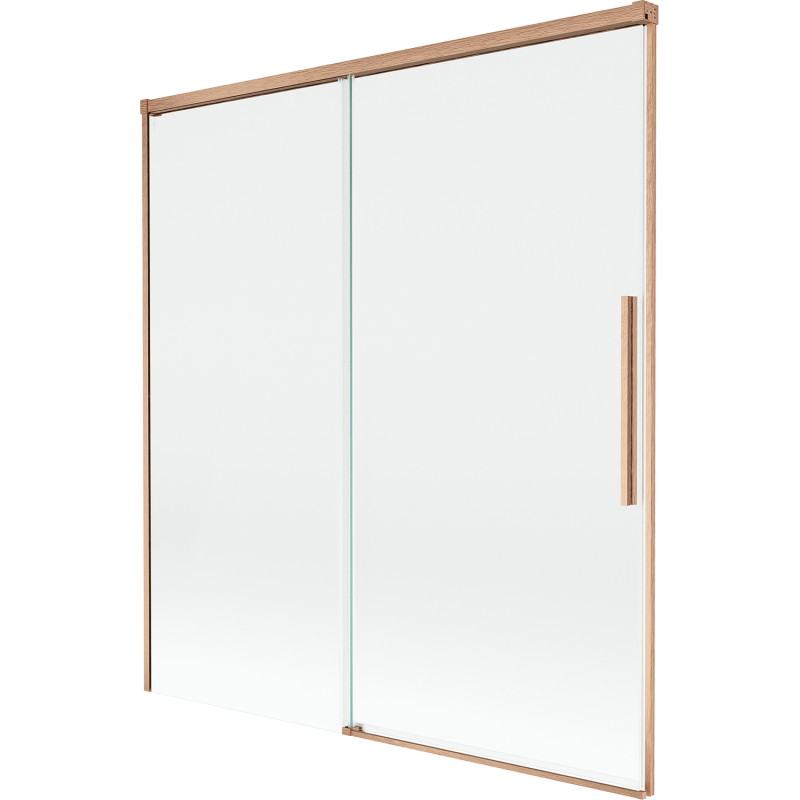 Mexen Rox dvoukřídlá vanová zástěna posuvná 150 x 150 cm, transparentní, kartáčovaná měď - 8C9-150-001-65-00