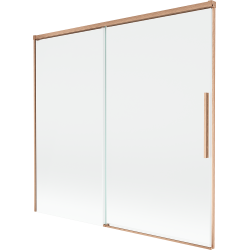 Mexen Rox vanová zástěna 2-křídlová posuvná 170 x 150 cm, transparentní, kartáčovaná měď - 8C9-170-001-65-00