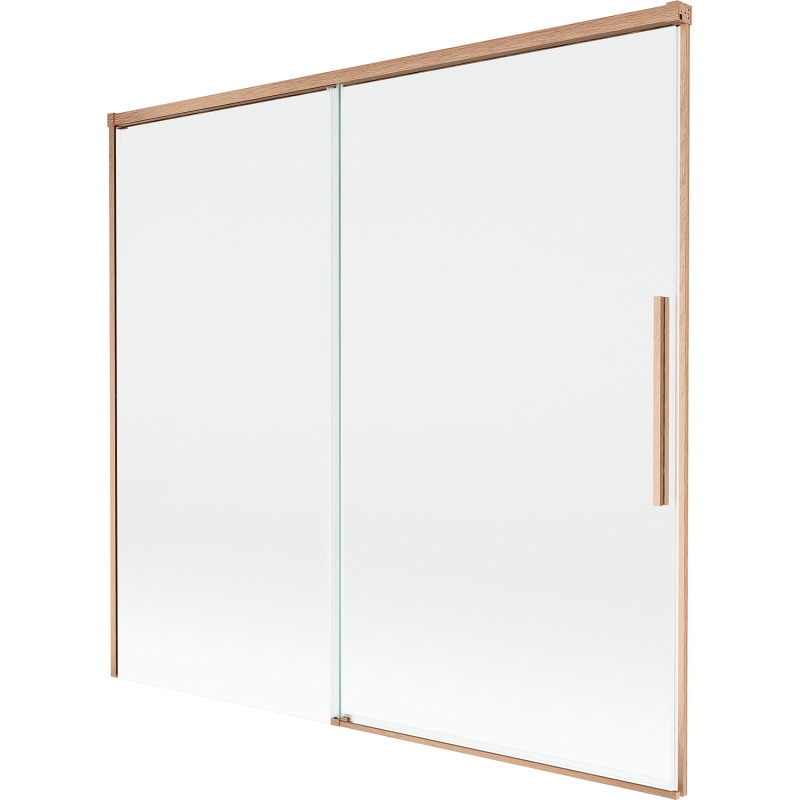 Mexen Rox Dvojkřídlá zasouvací vanová zástěna 170 x 150 cm, transparentní, kartáčovaná měď - 8C9-170-001-65-00