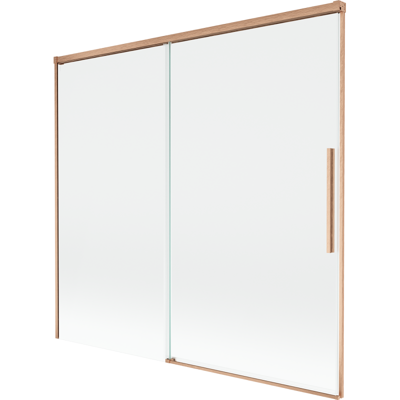 Mexen Rox vanová zástěna 2-křídlová posuvná 170 x 150 cm, transparentní, kartáčovaná měď - 8C9-170-001-65-00